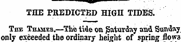 mm ^^ - • THE PREDICTED HIGH TIDES. The ...