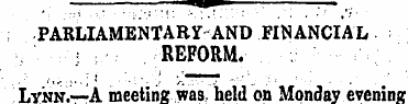.PARLIAMENTARY-AND FINANCIAL REFORM. Lyn...