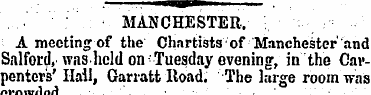 . -r—• . MANCHESTER, ', A mectingof the ...