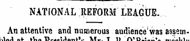 NATIONAL REFORM LEAGUE. An attentive and...