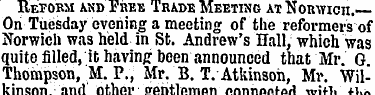 Retorm and "Free Trade Meeting at - Norw...