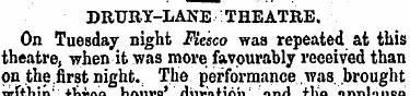 DRURY-LANE /THEATRE. On Tuesday night Fi...