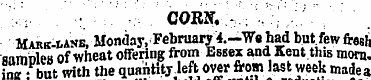 . ' CORN,.; >; 'V :; Mark-iane, Monday, ...