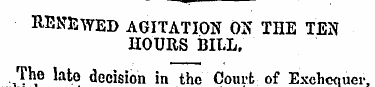 RENE-VYED AGITATION ON THE TEN HOURS BIL...