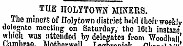 TUE HOLYTOWN MINERS. The miners of Holy ...