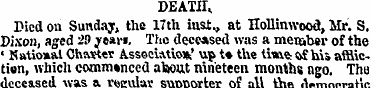 DEATIL Died on Sunday, the Uth inst., at...