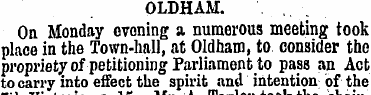 OLDHAM. On Monday evening a, numerous me...