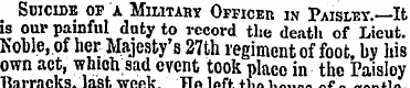 Suicide op a Military Officer in Paisley...