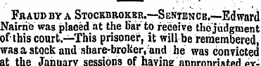 Fraud by a Stockbroker.—Sentencb. --Edwa...