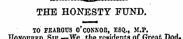 THE HONESTY FUND. TO FEARODS O ' CONNOR,...