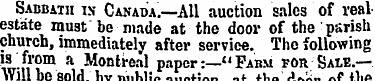 Sabbath is Canada.—All auction sales of ...
