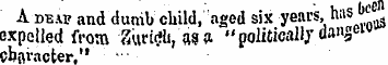 A deaf and dumb child, aged six years, h...