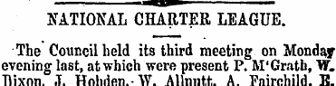 NATIONAL CHARTER LEAGUE. The Council hel...