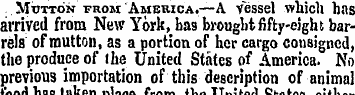 Mutton from 'America.-— A vessel which h...
