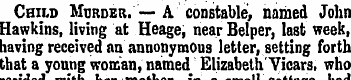 Child Murder.-- A constable, named John ...