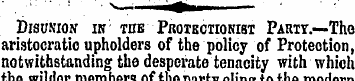 Disunion in tub Protectionist Party.—The...