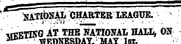 ' "NATlbKAli CHARTER LEAGUE.. ¦ s- j.' -...