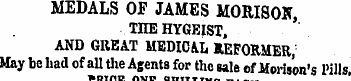 MEDALS OP JAMES MORISON, TIIEHYGKIST , A...