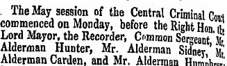 The May session of the Central Criminal ...