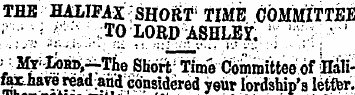TBB HALIFAX^SHORT' TIME COMMITTEE -;'.;/...