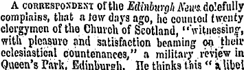 A corbesposdent ofthe Edinburgh NewsAole...