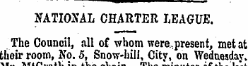 NATIONAL CHARTER LEAGUE. The Council, al...