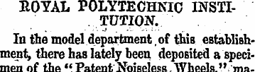ROYAL POLYTECHNIC INSTITUTION. In the mo...