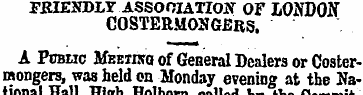 FRIENDLY ASSOCIATION OF LONDOtf COSTERMO...