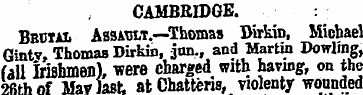 v ? ' CAMBRIDGE. Bbciai Assawt.— Thomas ...