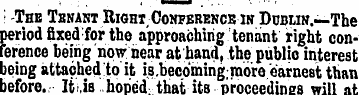 : The Tenant Right Conference in Dublin....