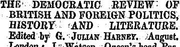 THE DEMOCRATIC REVIEW- OF BRITISH AND FO...
