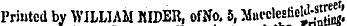 I'rmtea ty William iiwm, oi«o. o, •M» TO, ™ UB '^jntiiifj« at the Printed by WILLIAM RIDER, ofNo. 5, Macclesfieljl^^;