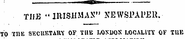 TIIE "IttlSHMAN" NEWSPAPER. TO THE SECKK...