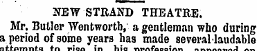 NETr " STRAND THEATRE . Mr. Butler Wentw...
