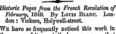 Historic Pages from the French Revolutio...