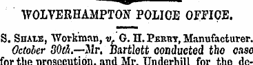 WOLVERHAMPTON POLICE OFFICE. S. Sham:, W...