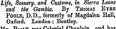 Life, Scenery, and Customs, in Sierra Le...