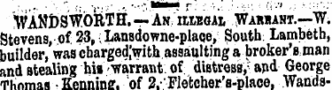 WANDSW ORTH.—An /illegal Warrant.—W. Ste...