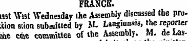 FRANCE. last Wist Wednesday the Assembly...