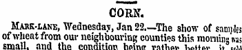 CORN. Mask-lane, "Wednesday, Jan 22 The ...