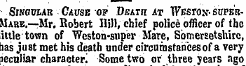 Sincular Cause of Death at Weston- super...