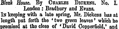 Bleak House. By Charles Dickens. No. I, ...