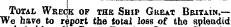 Total Wreck of the Ship Great Beitain.— We hare to report the total loss of the splendid