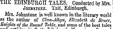 THE EDINBURGH TALES. Conducted bv Mi's. ...