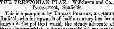 THE PRESTONIAN PLAN. Wilkinson and Co., ...