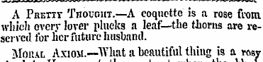 A Prettt Thought.—A coquette is a rose f...