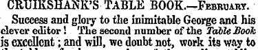 CRUIKSHANK'S TABLE BOOK—February. Succes...