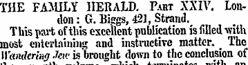 THE FAMILY HERALD. Part XXIV. London : G...