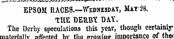 EPSOM RACES.—Wednesdat, Mat-28. THE DERB...