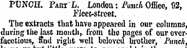 PUNCH. Pabt'L. London: Punch Office, 92,...